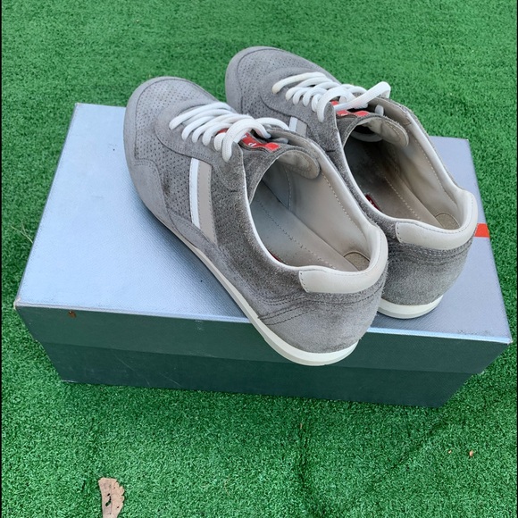 Prada grey suede low top sneakers sz 8 (41) - Picture 1 of 5